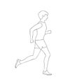 Vector illustration of young male athlete engaged in running